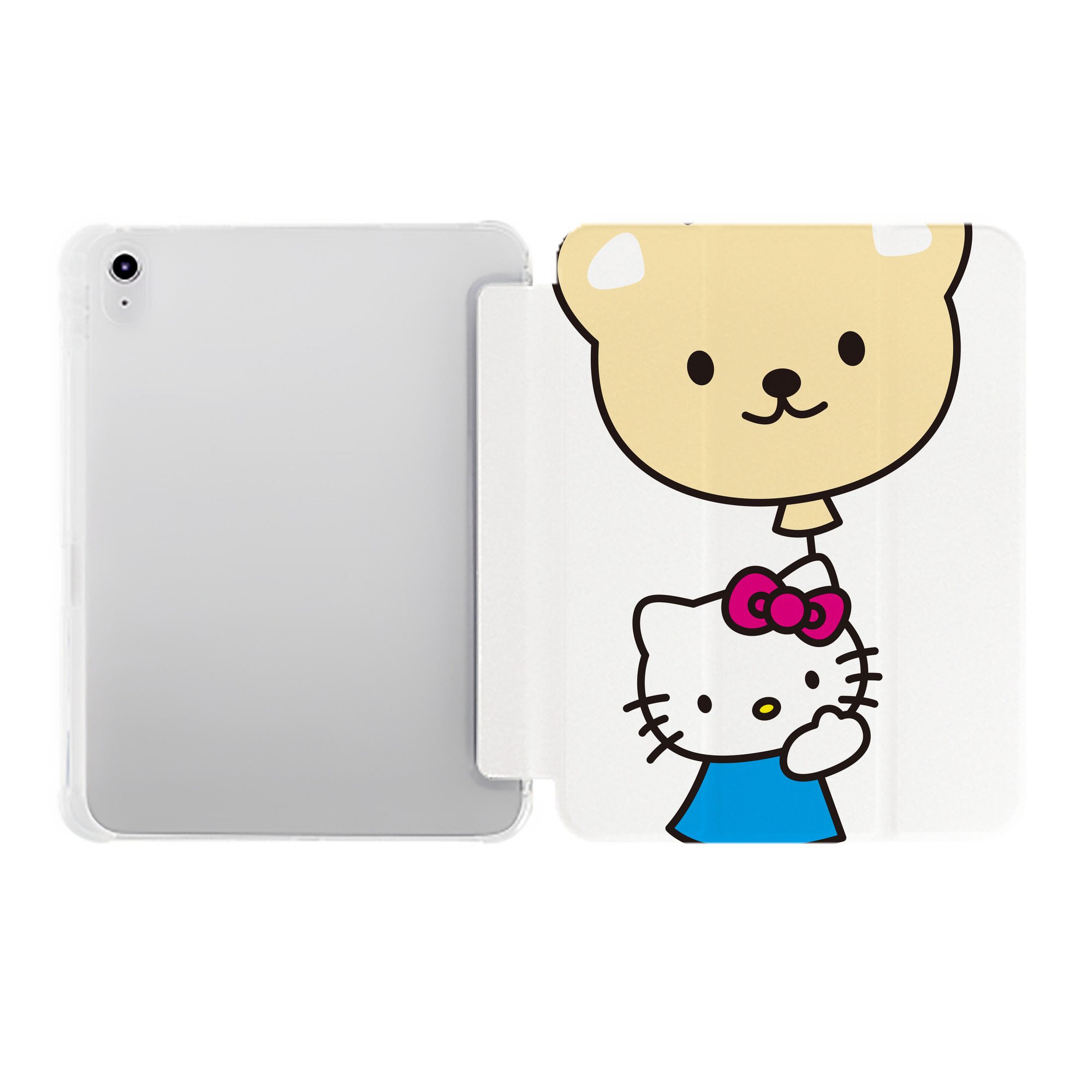 （画像用） Hello Kitty ハローキティ IPad ケース ペン収納付き 三つ折りスタンド PUレザー×シリコン 対応機種9.5/10.5/10.9インチ